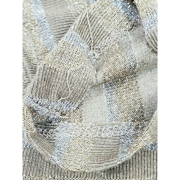 Urban Mango Gold Silver Brown Sweater 3/4 Sleeve Top Shirt Medium M Outfitter - Picture 6 of 7